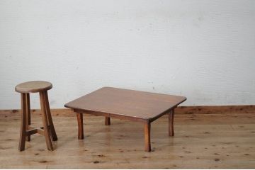 アンティーク家具　古い栓材の折り畳みちゃぶ台3