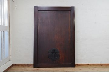 ほぼ1枚板!!極厚の総欅1枚板蔵戸(玄関戸)