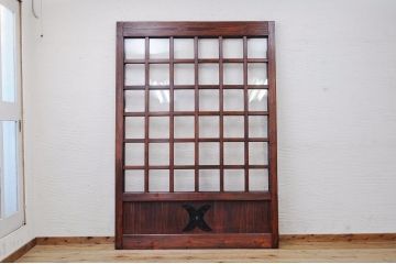 極上美品!古い蔵戸をリメイクしたガラス入り格子蔵戸(玄関戸)