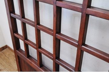 極上美品!古い蔵戸をリメイクしたガラス入り格子蔵戸(玄関戸)