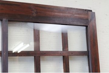 極上美品!古い蔵戸をリメイクしたガラス入り格子蔵戸(玄関戸)