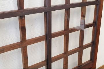 極上美品!古い蔵戸をリメイクしたガラス入り格子蔵戸(玄関戸)