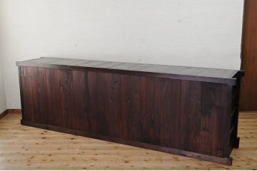 アンティーク家具　極上!前面欅の漆塗り九尺水屋箪笥サイドボード(下段)