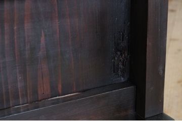 アンティーク家具　極上!前面欅の漆塗り九尺水屋箪笥サイドボード(下段)