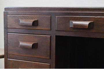 極上美品!古いナラ材の大きな両袖机