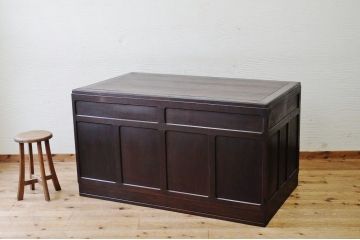 極上美品!古いナラ材の大きな両袖机
