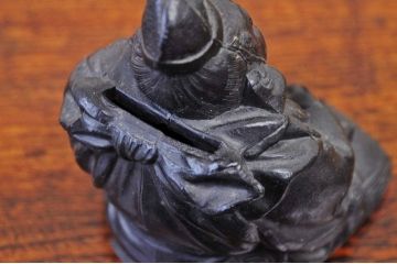 アンティーク雑貨　大正〜昭和初期　真鍮製恵比寿大黒貯金箱2個セット