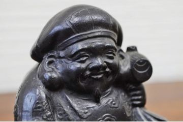 アンティーク雑貨　大正〜昭和初期　真鍮製恵比寿大黒貯金箱2個セット
