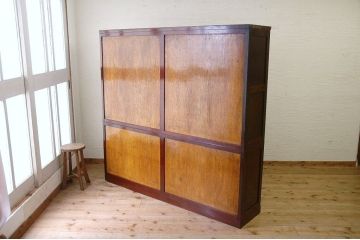 アンティーク家具　◇古い木の大きな二段重ね引き出し