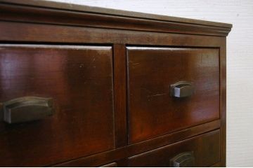 アンティーク家具　◇古い木の大きな二段重ね引き出し