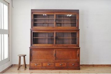 極上美品!古いタモ材の三段重ね収納棚