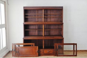 極上美品!古いタモ材の三段重ね収納棚