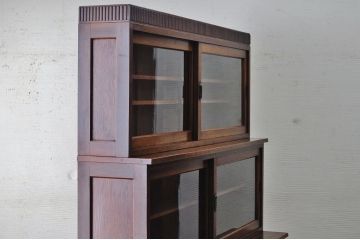 極上美品!古いタモ材の三段重ね収納棚