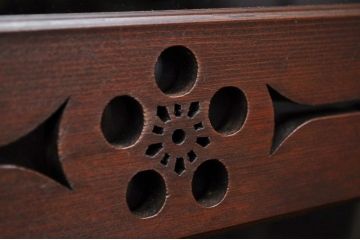 極上美品!モダンな結霜ガラス五尺水屋箪笥