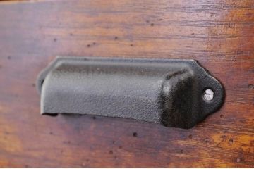 アンティーク家具　古いナラ材の引き出し付カウンターテーブル