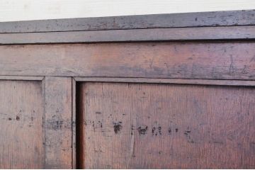アンティーク家具　古いナラ材の引き出し付カウンターテーブル