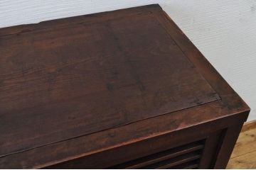 極上美品!横桟の細かな帳場箪笥