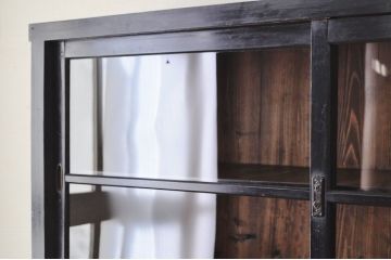 アンティーク家具　古い木のシックな二段重ね収納棚