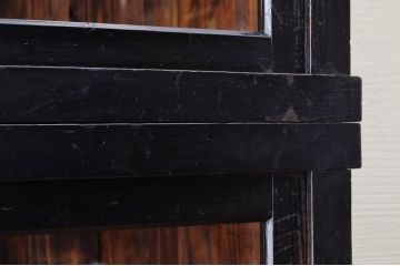 アンティーク家具　古い木のシックな二段重ね収納棚