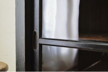 アンティーク家具　古い木のシックな二段重ね収納棚