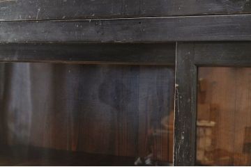 アンティーク家具　古い木のシックな二段重ね収納棚