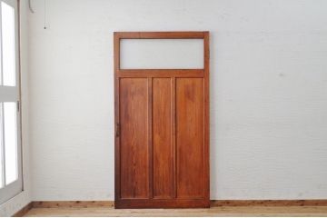 ★美品!古い木の大振りなダイヤガラスドア