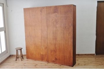 アンティーク家具　特大!古い木のシンプルな収納棚(本棚)