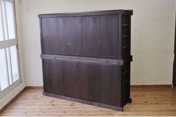 アンティーク家具　重厚!古い木の6尺水屋箪笥