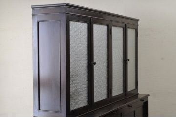 アンティーク家具　総楢材!古いお屋敷の上質な作業台付食器棚