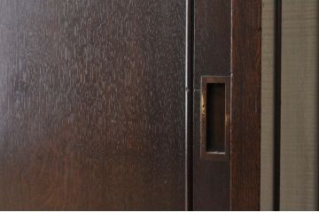 アンティーク家具　総楢材!古いお屋敷の上質な作業台付食器棚
