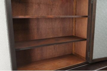 アンティーク家具　総楢材!古いお屋敷の上質な作業台付食器棚