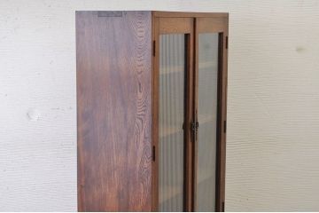 極上美品!厚みのある三方栓材の上質なモールガラス本箱