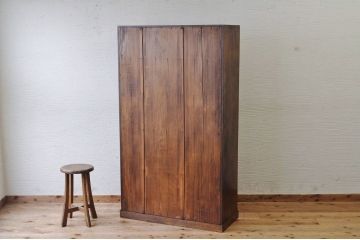極上美品!厚みのある三方栓材の上質なモールガラス本箱