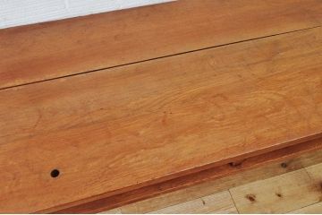 アンティーク家具　古いナラ材の横長作業台(机)2