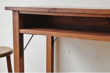アンティーク家具　古いナラ材の横長作業台(机)2