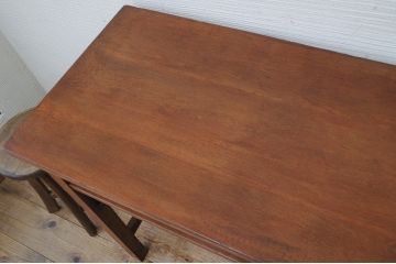 アンティーク家具　古いナラ材の横長作業台(机)3