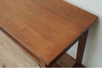 アンティーク家具　古いナラ材の横長作業台(机)3