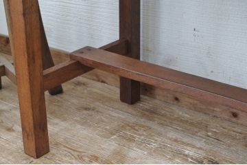 アンティーク家具　古いナラ材の横長作業台(机)3