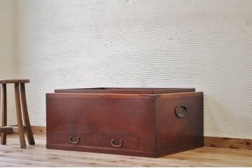 アンティーク雑貨　美品!古い欅材の大きな長火鉢