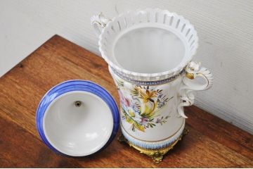 アンティーク雑貨　●イタリア製・壷　花器　花瓶　アンティーク陶器