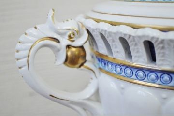 アンティーク雑貨　●イタリア製・壷　花器　花瓶　アンティーク陶器