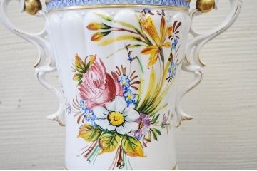アンティーク雑貨　●イタリア製・壷　花器　花瓶　アンティーク陶器