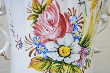 アンティーク雑貨　●イタリア製・壷　花器　花瓶　アンティーク陶器