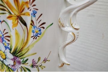 アンティーク雑貨　●イタリア製・壷　花器　花瓶　アンティーク陶器