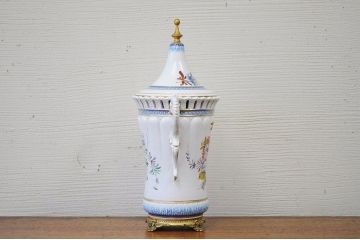 アンティーク雑貨　●イタリア製・壷　花器　花瓶　アンティーク陶器