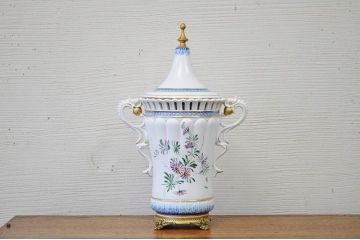 アンティーク雑貨　●イタリア製・壷　花器　花瓶　アンティーク陶器