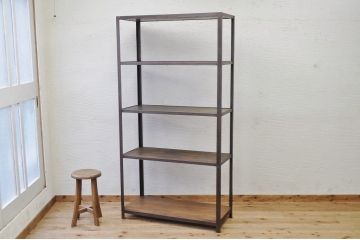 アンティーク家具　★重厚なアイアン飾り棚(小)