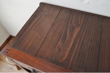 アンティーク家具　前面欅!古い商家のシックな帳場箪笥