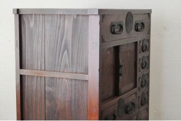 アンティーク家具　前面欅!古い商家のシックな帳場箪笥