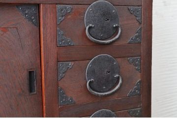 アンティーク家具　前面欅!古い商家のシックな帳場箪笥
